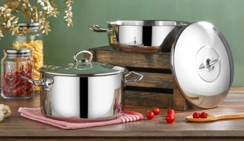 Özkent Çamlıca Basık Kısa Pilav Tenceresi 24 Cm ( 18 / 10 Paslanmaz Çelik )
