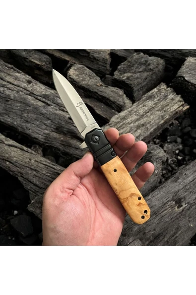 Ahşap Kabze Paslanmaz Çelik Çakı Bıçak ürün görseli