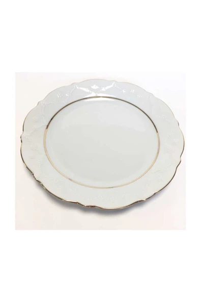 Porland  Altın Yaldız 21cm Düz Pasta Tabağı 6lı