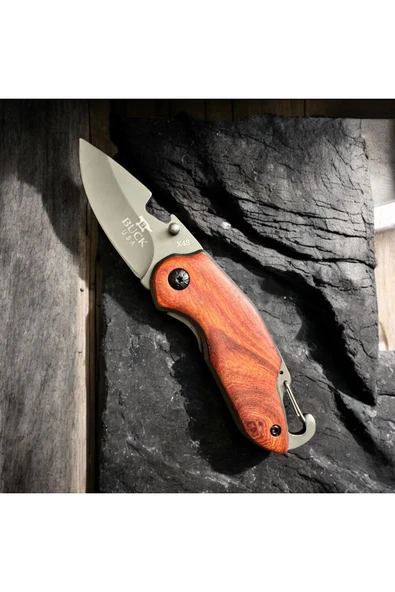 Mini Ahşap Kabze Çelik Çakı 16cm