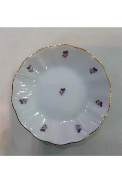 Porland 6lı Çay Tabağı Mor Çiçek - 2