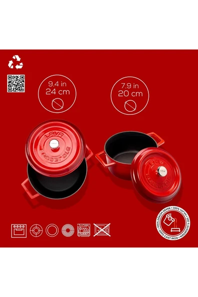 Lava Döküm 2x Trendy Serisi 5 Parça Tencere Seti - 3
