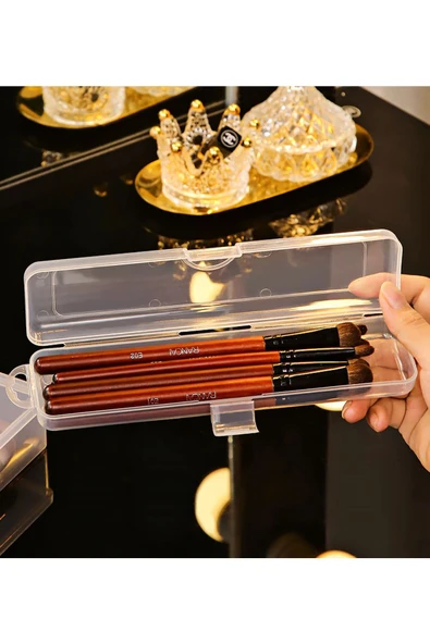 Hane 2 Adet Şeffaf Makyaj Organizeri Kutusu - Diş Fırça Kutusu - 4