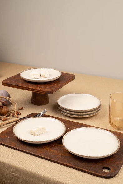 Kütahya Porselen Moderna 6 Parça 15cm Pasta Tabağı Tarçın