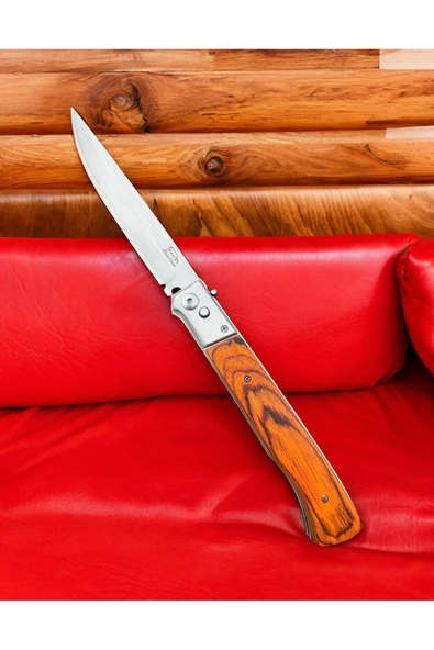 30cm Ahşap Oto. Paslanmaz Çelik Çakı - Resim 3