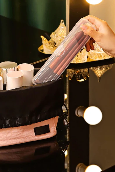 Hane 2 Adet Şeffaf Makyaj Organizeri Kutusu - Diş Fırça Kutusu - 3