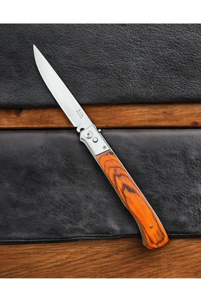 30cm Ahşap Oto. Paslanmaz Çelik Çakı - Resim 4