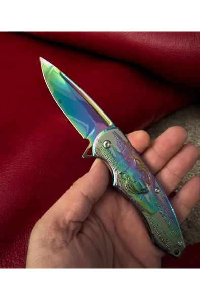 Rainbow Kurt Kabartmalı Çelik Çakı - Resim 2