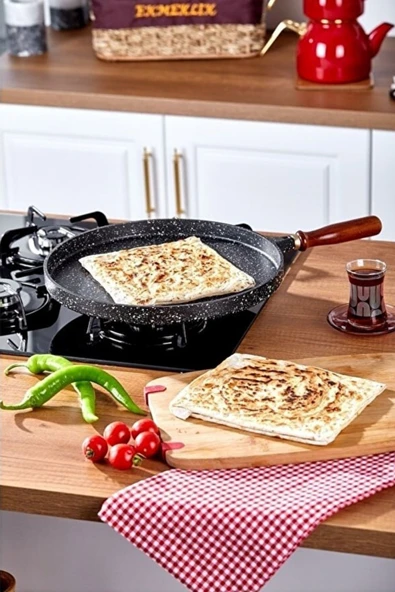 Taç Granit Döküm Gözleme Tavası 36 Cm Siyah – Tac-6343