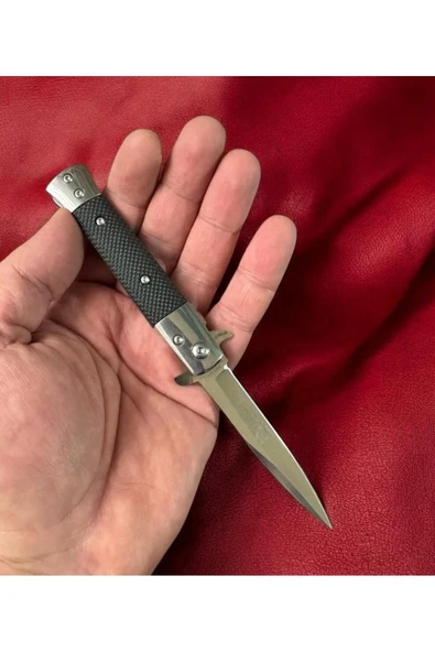 Siyah İtalyan Tarz Çelik Çakı - Resim 2