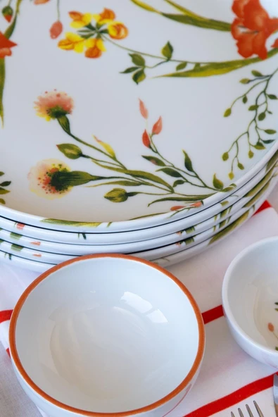 Kütahya Porselen Moderna 14 Parça 6 Kişilik Kahvaltı Takımı Fiore - 4