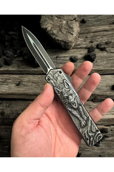 Microtech Kurt Kabartmalı Çelik Çakı - Resim 2