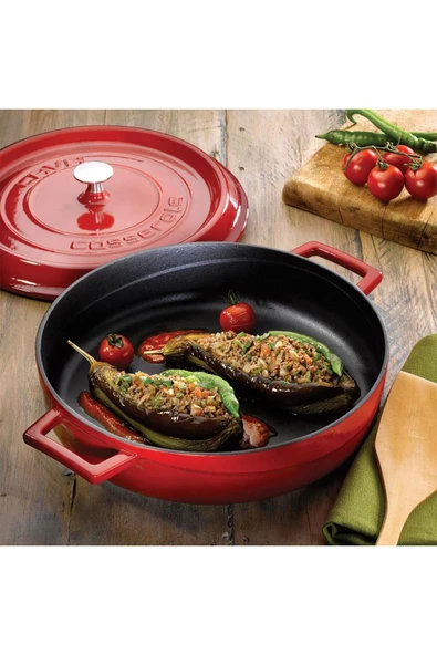 Lava Döküm Yuvarlak Derin Ve Sığ 5 Parça Tencere Seti - 5