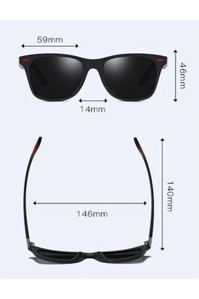 Wayfarer Kırmızı lı Unisex Güneş Gözlüğü - 3