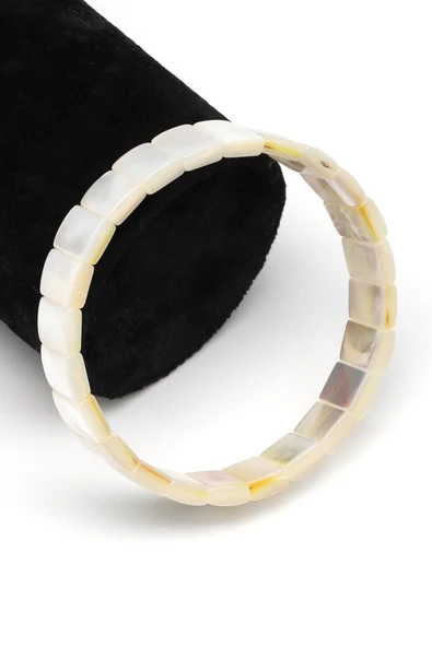 Sedef Doğal Taş Bileklik 8 x 11 mm Özel Kesim ürün görseli