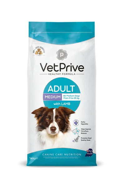 Vet Prive Orta ve İri Irk Yetişkin Köpek Maması Kuzu Etli 14 Kg