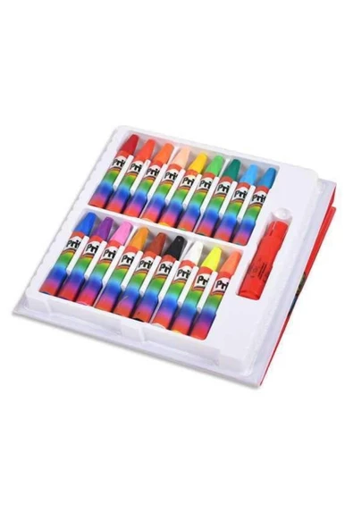 18 renk çantalı pastel boya tutacak ve kalemtraşlı pritt - 2