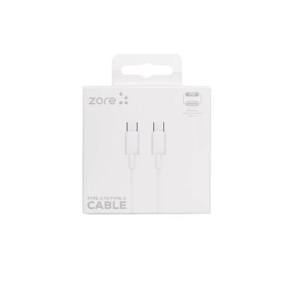 Zore ZR-41 Type-C to Type-C PD Hızlı Şarj Özellikli Data ve Şarj Kablosu-1Metre