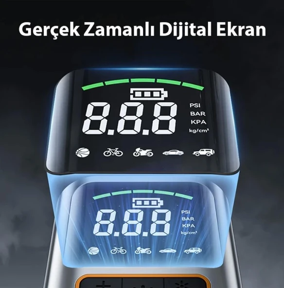ALLY ST-5528 Dijital Basınç Göstergeli Oto Lastik Şişirme Pompası Hava Kompresörü - 6