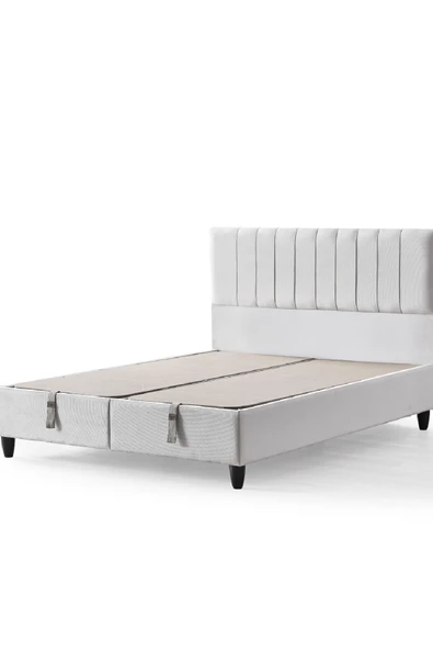 Zambak Modeli Full Ortopedik Çift Kişilik Pedli Yataklı Baza ve Başlık Takımı 3 lü Set - 9