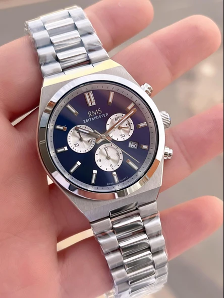 Rms Romanson Swiss Made Mekanizma Çelik Kas&Kordon 5 Atm Suya Dayanıklı Erkek Kol Saati AG1595.05 - Resim 3