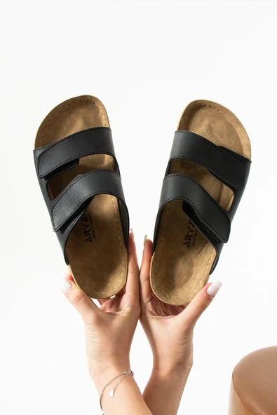 Albishoes Charlie Çift Cırtlı Çift Bantlı Yumuşak Rahat Taban Anatomik Günlük Bantlı Kadın Terlik - 5