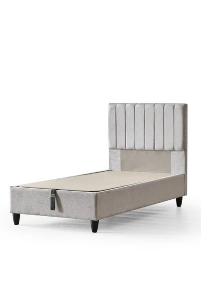 Cennet Yatak Manolya Serisi Tek Kişilik Sandıklı Baza ve Başlık + Full Ortopedik Paket Yaylı Yatak Takımı 3 lü Set - 2