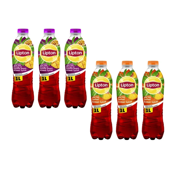 Lipton Ice Tea Şeftali ve Mango 1 lt x 6 lı Karma Paket ürün görseli