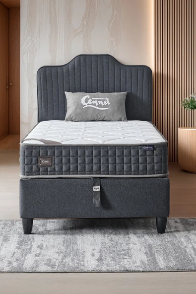 Cennet Yatak Menekşe Modeli Tek Kişilik Antibakteriyel Full Ortopedik Yatak, Baza ve Başlık 3 lü Set - 3