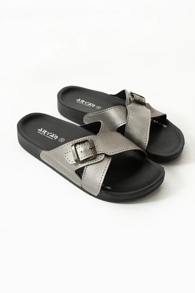 Albishoes Scarlett Kadın Tokalı Çapraz Anatomik Taban Konfor Hafif Rahat Taban Günlük Kadın Terlik - 4