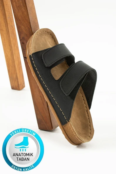 Albishoes Charlie Çift Cırtlı Çift Bantlı Yumuşak Rahat Taban Anatomik Günlük Bantlı Kadın Terlik