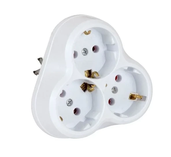 Depa 3'lü Topraklı Golyat Priz Papatya Tasarım Priz Duvar Tipi Çoklayıcı Fiş 16A 250V 3500W