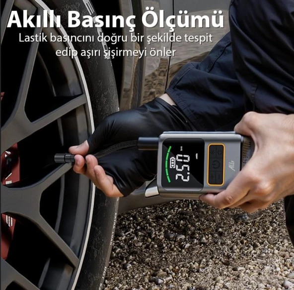 ALLY ST-5528 Dijital Basınç Göstergeli Oto Lastik Şişirme Pompası Hava Kompresörü - 3