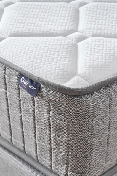 Mimoza Modeli Tek Kişilik Full Ortopedik Antibakteriyel Yataklı Baza ve Başlık Takımı 3 lü Set - 5