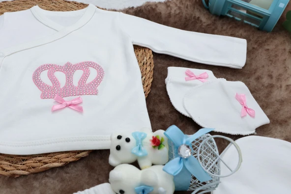 Sema Baby 5 Parça Hastane Çıkışı Zıbın Seti 0-3 Ay - Princess - 4