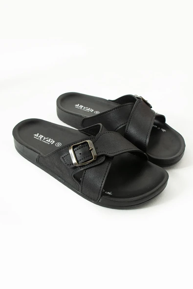 Albishoes Scarlett Kadın Tokalı Çapraz Anatomik Taban Konfor Hafif Rahat Taban Günlük Kadın Terlik - 5
