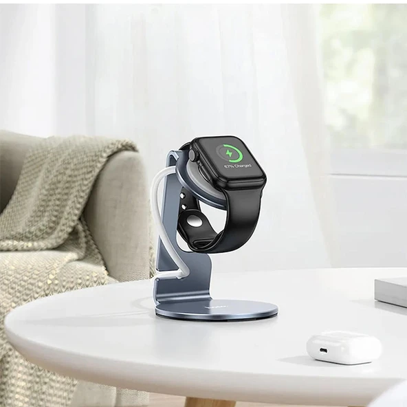 HOCO HD7 iWatch-Apple Watch için Alüminyum Alaşımlı Masaüstü Şarj Standı - 4
