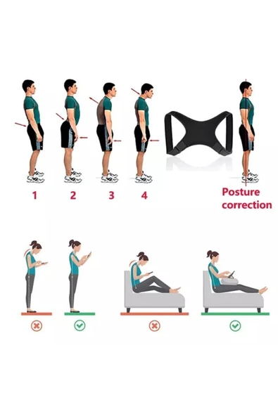 Dik Duruş Korsesi Kadın Kamburluk Sırt Omuz Korse Durmak Için Bayan Erkek Durma Aparatı Kambur Kifoz (EX-105) - 5