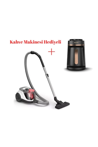 Philips XB2142/09 2000 Serisi Powercylone 4 Toz Torbasız Süpürge + Philips HDA150 Kahve Makinesi Hediyeli
