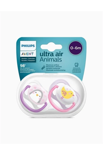 Avent Ultra Air Animals 2li Emzik 0-6 Ay - Kız