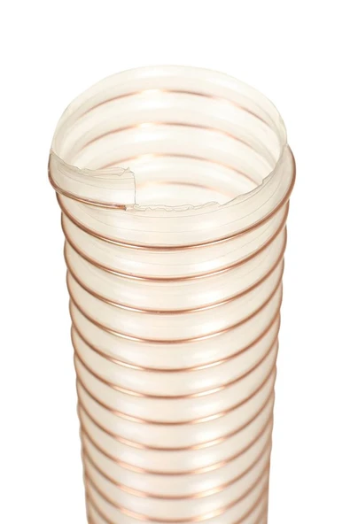 Poliüretan Bakır Telli Şeffaf Toz Talaş Emiş Hortum ( İç Çap 52mm)  ( 10 mt ) Pu 070
