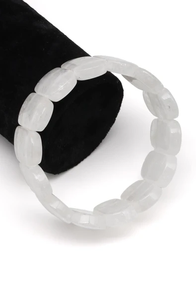 Kristal Kuvars Doğal Taş Bileklik 15 x 24 mm Özel Kesim