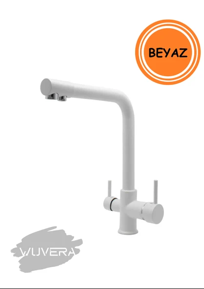 Wuvera Beyaz 3 Yollu Arıtmalı Mutfak Eviye Bataryası – Sağlık, Şıklık ve Pratiklik Bir Arada!
