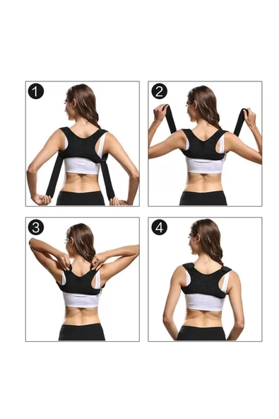 Dik Duruş Korsesi Kadın Kamburluk Sırt Omuz Korse Durmak Için Bayan Erkek Durma Aparatı Kambur Kifoz (EX-105) - 4