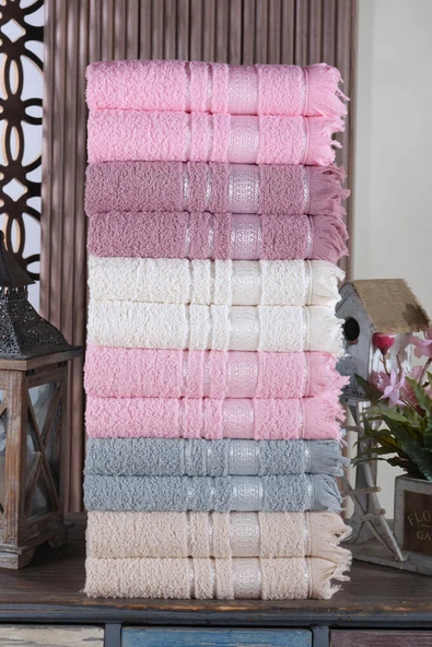 Helen 12'li El&Yüz Havlu Seti