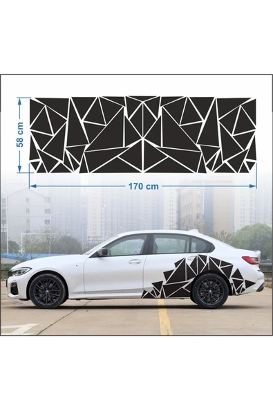 Üçgen Araba Kaplama Sticker - Altın Sarı - 9