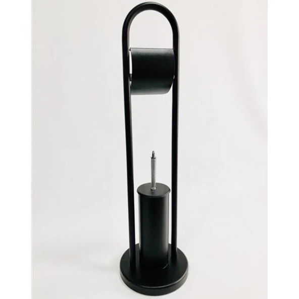 LİDER WC FIRÇALIK BASTON KAPAKLI KAĞITLIK SİYAH - Resim 3