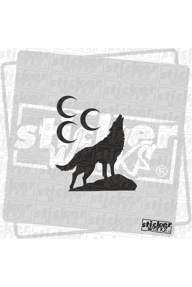 Üç Hilal Kurt Sticker - Resim 7