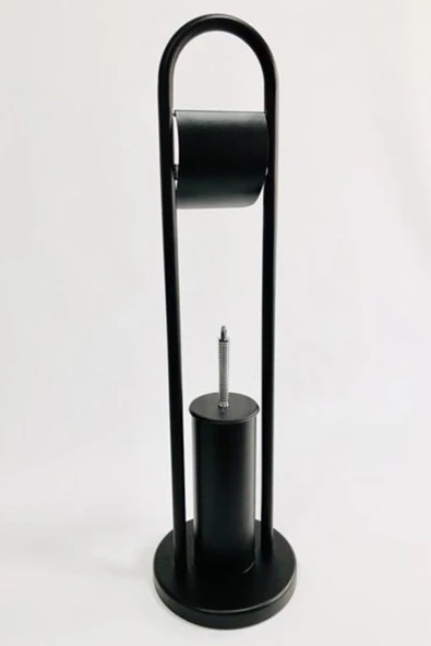 LİDER WC FIRÇALIK BASTON KAPAKLI KAĞITLIK SİYAH - Resim 2