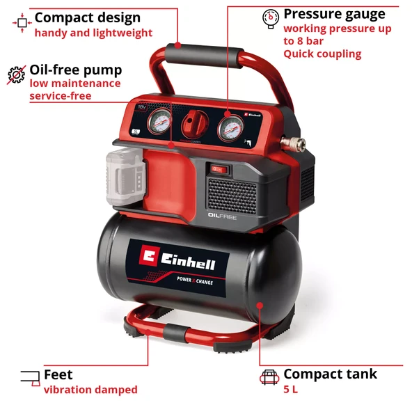Einhell TE-AC 18/75 li OF solo Akülü Kompresör - 5